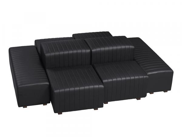 Black Vinyl -- Beverly Oasis Medium Grouping -- CESS-091 -- Trade Show Furniture Rental